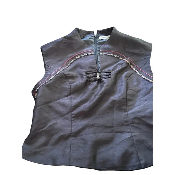 Silk Box Women's Black Sleeveless Back Zipper Vest Size 10 - Picture 1 of 4
